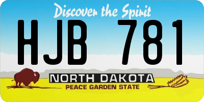 ND license plate HJB781