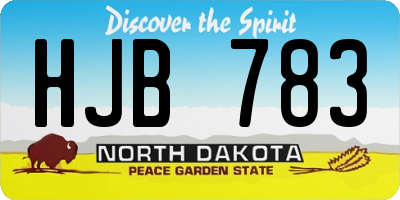 ND license plate HJB783