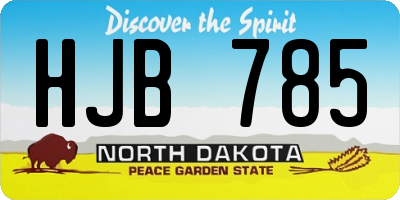ND license plate HJB785