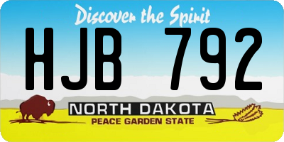 ND license plate HJB792