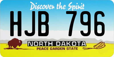 ND license plate HJB796
