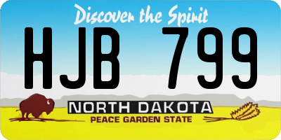 ND license plate HJB799