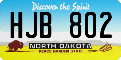 ND license plate HJB802
