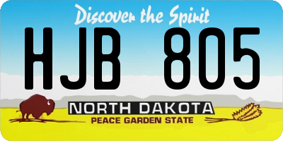 ND license plate HJB805