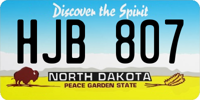 ND license plate HJB807
