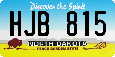 ND license plate HJB815