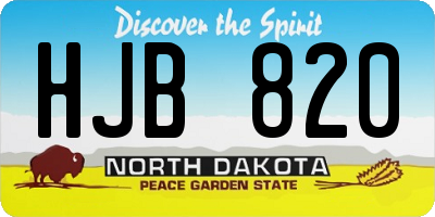 ND license plate HJB820