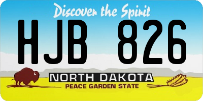 ND license plate HJB826