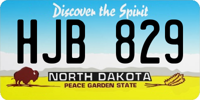 ND license plate HJB829