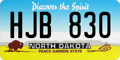 ND license plate HJB830