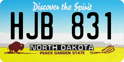 ND license plate HJB831