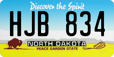 ND license plate HJB834