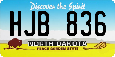ND license plate HJB836
