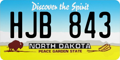 ND license plate HJB843