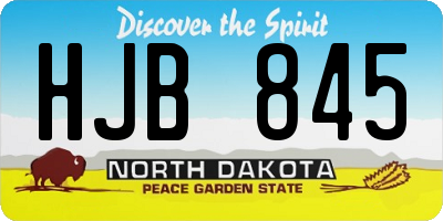 ND license plate HJB845