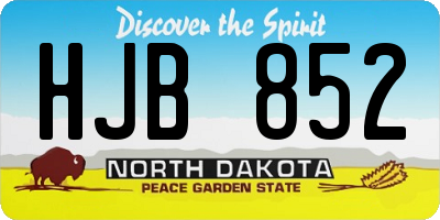 ND license plate HJB852