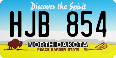 ND license plate HJB854