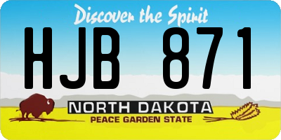 ND license plate HJB871