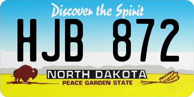 ND license plate HJB872
