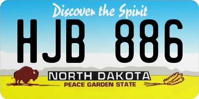 ND license plate HJB886