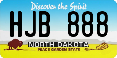 ND license plate HJB888