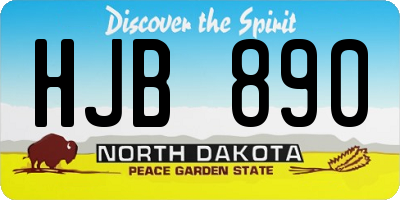 ND license plate HJB890