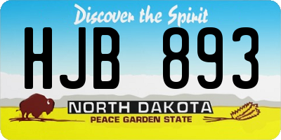 ND license plate HJB893