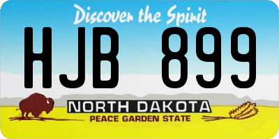 ND license plate HJB899