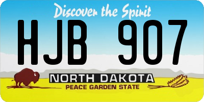 ND license plate HJB907