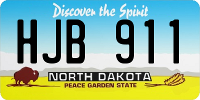 ND license plate HJB911