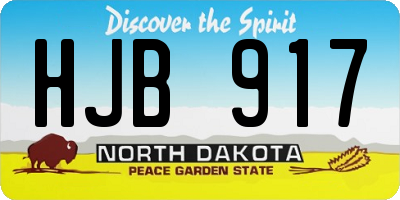 ND license plate HJB917