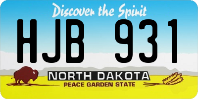 ND license plate HJB931