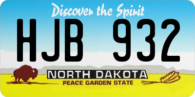 ND license plate HJB932