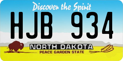ND license plate HJB934