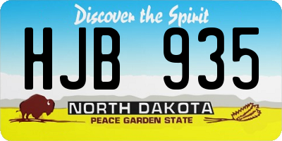ND license plate HJB935