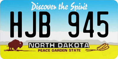 ND license plate HJB945