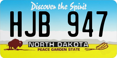ND license plate HJB947