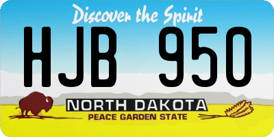 ND license plate HJB950