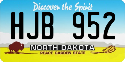 ND license plate HJB952