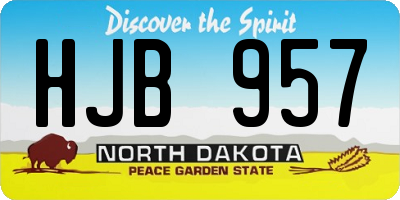 ND license plate HJB957