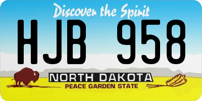ND license plate HJB958