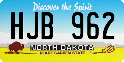 ND license plate HJB962