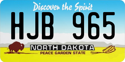 ND license plate HJB965