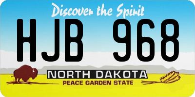 ND license plate HJB968