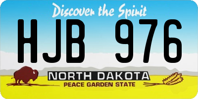 ND license plate HJB976