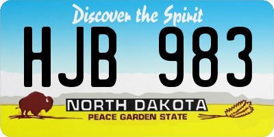 ND license plate HJB983