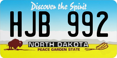 ND license plate HJB992