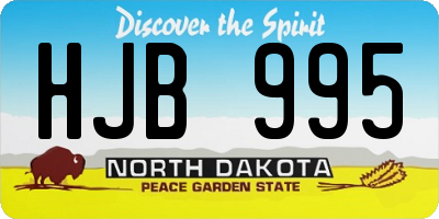ND license plate HJB995