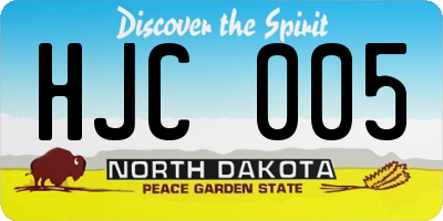 ND license plate HJC005