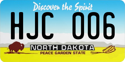 ND license plate HJC006